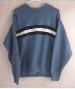 Croft &amp; Barrow Men&#39;s Blue Sweater With Stripes Size XL 100% Cotton - $12.86
