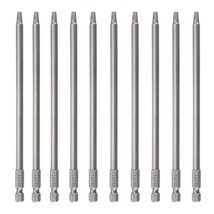 10Pcs 1/4 Inch Hex Shank Long Magnetic Square Head Screwdriver Bits Set Power To - £27.17 GBP