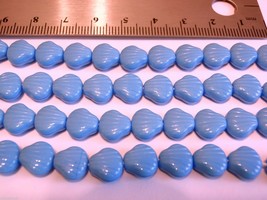 25 9 x 9 mm Czech Glass Shell Beads : Sky Blue Coral - £1.71 GBP