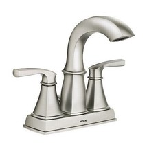 Moen 84723SRN Finney Brushed Nickel Two-Handle High Arc Bathroom Faucet - £78.85 GBP
