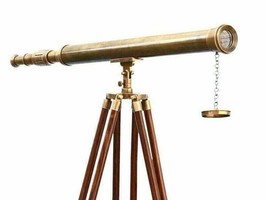 Antique Vintage nautical 39&quot; telescope with tripod stand watching brass spyglass - £172.65 GBP