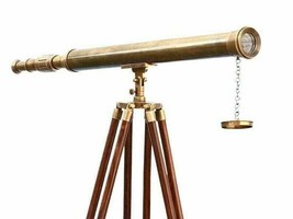 Antique Vintage nautical 39&quot; telescope with tripod stand watching brass spyglass - £172.68 GBP