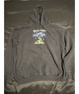 Rick and Morty Adult Swim Black Hoodie XL Portal Ship Graphic Sweatshirt - $19.89 CAD