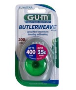 Sunstar GUM Butlerweave Dental Floss Fiber Weave Mint Waxed 200 yd Seale... - £21.15 GBP