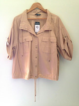 NWT LAUREN Ralph Lauren New Tan Short Sleeve Spring Cotton Layer Jacket 18W $185 - £59.10 GBP