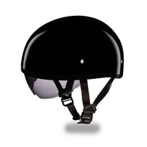 Daytona Skull CAP W/ INNER SHIELD HI-GLOSS Bike Motorcycle DOT Helmet DS8-A - £65.08 GBP