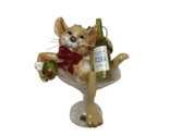 Kurt Adler Cream Mouse in a Martini Glass Christmas Ornament Nwt - $10.08