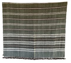 DHANI | wool Blanket |Throw | Greenish Grey with white and black pattern - £279.77 GBP