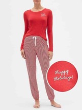 GAP Factory Women&#39;s Red Print Sleep Set, preppy stripes red, size M, NWT - £39.50 GBP