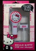 Hello Kitty USB Car Charger for Apple  iPhone iPod  iPad Lights Up 30 Pin NEW - £7.76 GBP