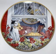 Franklin Mint Home Sweet Home Maureen Drdak Jensen Black and White Cat - $10.00