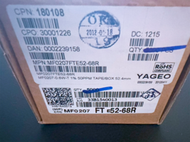 100Pcs MF0207FTE52-68R YAGEO Metal Film Axial Resistor 1% 68Ohm 0.6W - $6.96 CAD