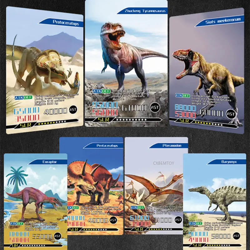 20Pcs 55Pcs English Dinosaur Battle Card Jurassic Period Dinosaur Knowledge - £9.46 GBP+