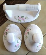 Vintage LENAPE Classic Blossoms White Porcelain Oval TP Holder &amp; Towel B... - $890.39 MXN