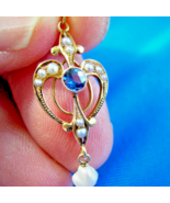 Earth mined Sapphire Pearl Deco Pendant Antique Gatsby style Necklaces 1... - $51,212.90 MXN