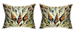 Pair of Betsy Drake Multi-shells Antique Print Pillows 16 Inch X 20 Inch - £70.08 GBP