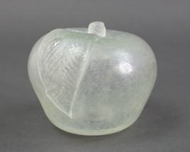Murano Scavo Apple Fruit Frosted Art Glass Sculpture Rare Vintage - £54.12 GBP