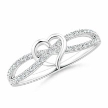 ANGARA Round Diamond Criss Cross Heart Promise Ring in 14K Gold (GVS2, 0.22 Ctw) - £357.80 GBP