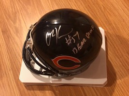 OLIN KRUETZ Signed Auto Riddell Chicago Bears Mini Helmet Photo PROOF - £59.20 GBP