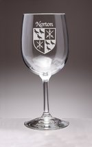 Norton Irish Coat of Arms Wine Glasses - Set of 4 (Sand Etched) - £54.23 GBP