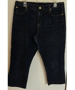 Womens Petites 14P DG2 Diane Gilman Indigo Blue Distressed Cropped Denim... - $25.81 CAD