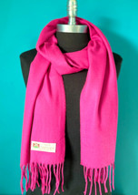 Women Girls 100% Cashmere Scarf Solid Hot Pink Warm Soft Wool For Gift - £14.41 GBP