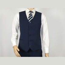 Men Suit BERLUSCONI Turkey 100% Italian Wool Super 180's 3pc Vested #Ber20 Navy image 7