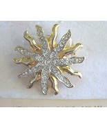 Fashion  two tone Sunburst Pin with CZ - $13.60