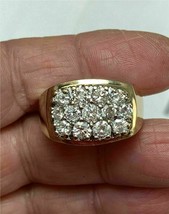 1.60CT Redondo Imitación Diamante Hombre Anillo de Boda 14k Oro Amarillo Bañado - £124.90 GBP