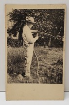 Plymouth Vermont Man with Sickle Photo Postcard B5 - £7.07 GBP