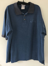 Walt Disney World Emboidered Logo Navy Blue Collared Polo Shirt Large Mens 48" - $18.99