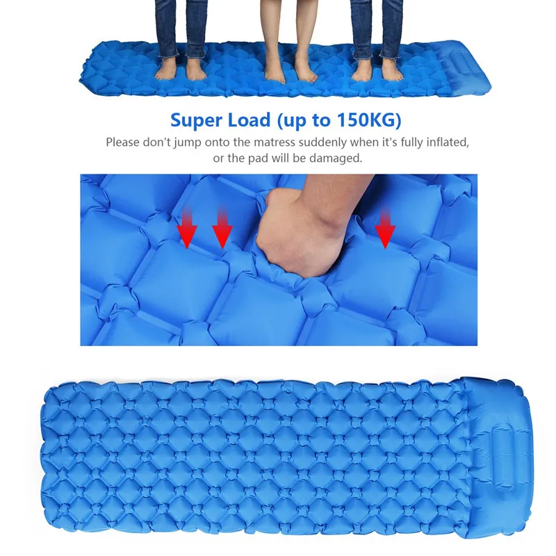 Sporting Outdoor Inflatable Sleeping Pad Inflatable Air Cushion Camping Mat with - £34.60 GBP