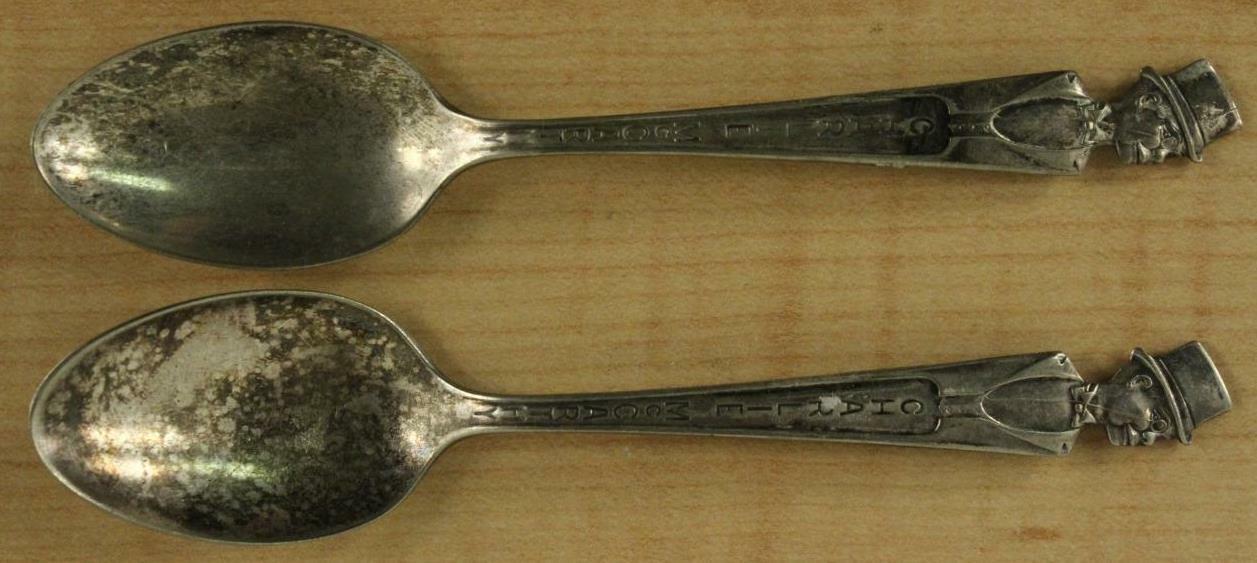Primary image for Vintage DUCHESS Silver Plate Souvenir Advertising Spoon Charlie McCarthy 2PCS