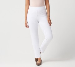 Susan Graver Regular Weekend Premium Stretch Slim-Leg Pants White, 1X - £27.72 GBP