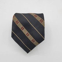 Jhane Barnes Frequency Men’s Freq Pattern Silk Tie Black brown size 58in by 4in - £15.97 GBP