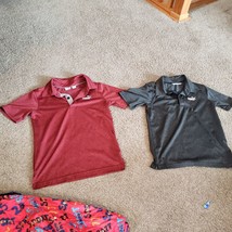 Nice LOT of 2 Boys Short Sleeve Puma Shirts Collar Maroon Black  sz- S 6-8 - $18.99