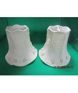 Pair Of Silk Embroidered Chamber Shades 5.5&quot; ^^^ - $1,223.09 MXN