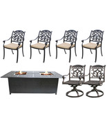 Fire Pit Propane Table 7 Piece Set Cast Aluminum Outdoor Patio Furniture   - $5,756.51 CAD