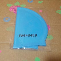 NEW In Package Swimmer Silicone Swim Cap Blue - £7.82 GBP