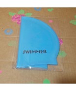 NEW In Package Swimmer Silicone Swim Cap Blue - £7.82 GBP