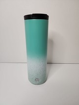 STARBUCKS 2021 Tiffany Blue Green Ombre Speckled Stainless Steel Tumbler -16 oz - £11.15 GBP