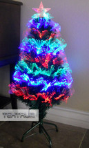 Tektrum 3FT Christmas Holiday Color Fiber Optic Circular Light Tree (SYFT16-14C) - £34.41 GBP