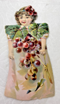 1895 Barbour&#39;s Irish Flax Thread Die Cut Stand Up Paper Doll Grapes Trad... - $305.26 MXN