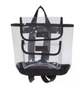 Clear Backpack With Flaps New 10&quot; H x 8&quot; W x 3.5&quot; D - $23.00 CAD