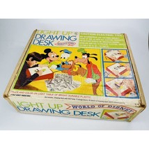 Vintage Disney Light Up Drawing Desk Box World Of Arts &amp; Crafts - £13.83 GBP