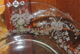Set of 8 Heisey Clear Orchid pattern 8&quot; Salad Plates Elegant Glass Waverly - $85.49