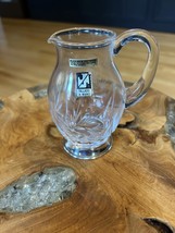 Small Hand-Cut Crystal Glass Pitcher with Silver-Plated Base - $44.55