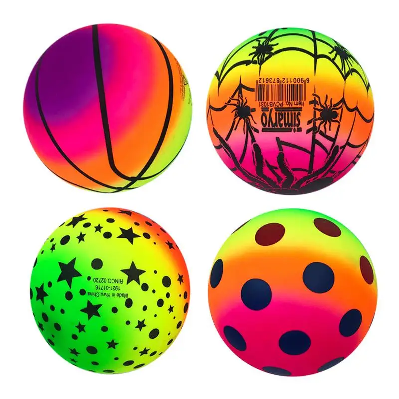 6 Inch Inflatable Rainbow Ball Inflatable Rainbow Sports Ball Swimming Pool Toys - £7.54 GBP