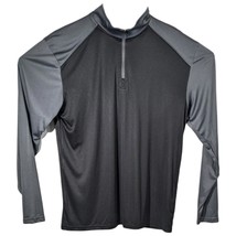 Mens Black and Gray 1/4 Zip Athletic Shirt Size L Large Top Badger - $18.52