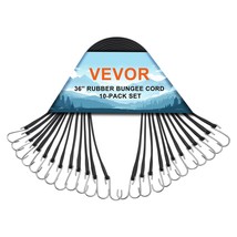 VEVOR 10 Pcs Flat Bungee Cord Set 20 mm Heavy Duty Bungee Straps with S-Hook 36" - $1,339.01 MXN